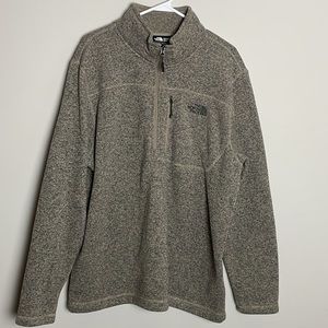 The North Face 1/2 Zip Warm Pullover Marbled Tan-Gray-Green Sweater-coat- XL